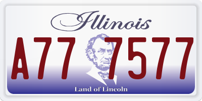 IL license plate A777577