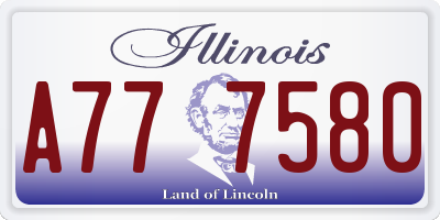 IL license plate A777580