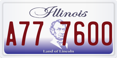 IL license plate A777600
