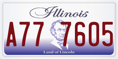 IL license plate A777605