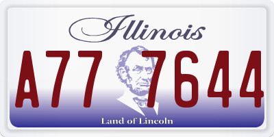 IL license plate A777644