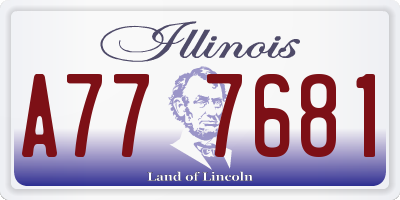 IL license plate A777681