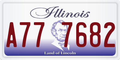 IL license plate A777682