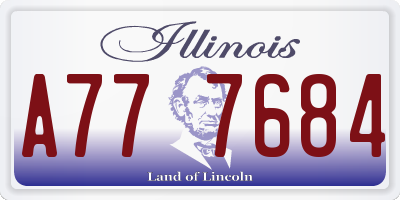 IL license plate A777684