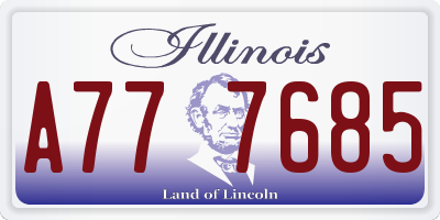 IL license plate A777685