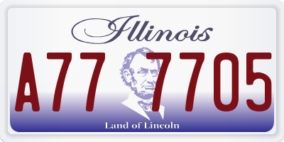 IL license plate A777705