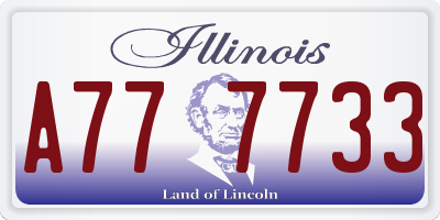 IL license plate A777733