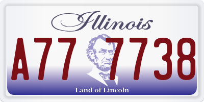 IL license plate A777738