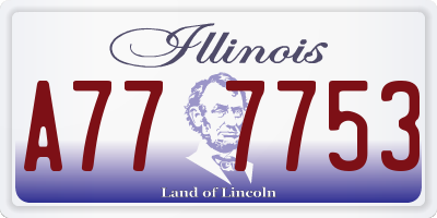 IL license plate A777753