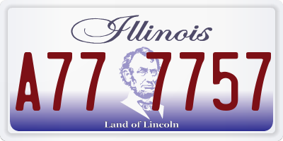 IL license plate A777757