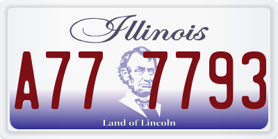 IL license plate A777793