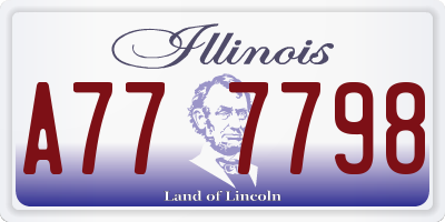 IL license plate A777798