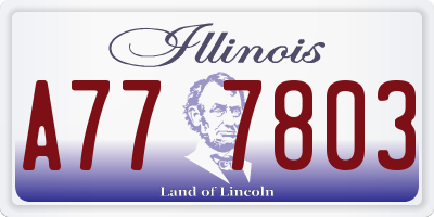IL license plate A777803
