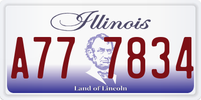 IL license plate A777834