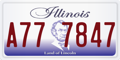 IL license plate A777847