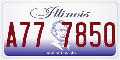 IL license plate A777850