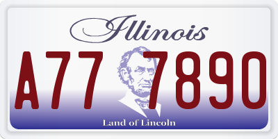 IL license plate A777890