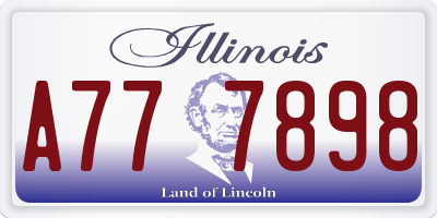IL license plate A777898
