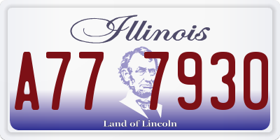 IL license plate A777930