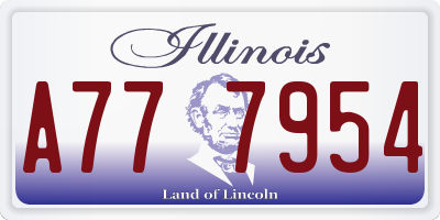 IL license plate A777954