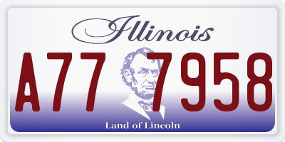 IL license plate A777958