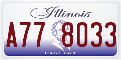 IL license plate A778033