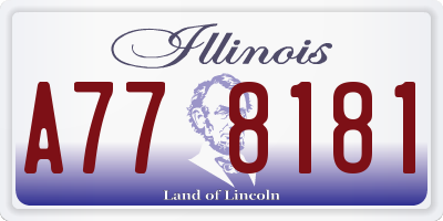 IL license plate A778181