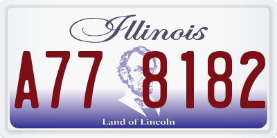 IL license plate A778182