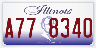 IL license plate A778340