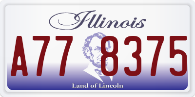 IL license plate A778375