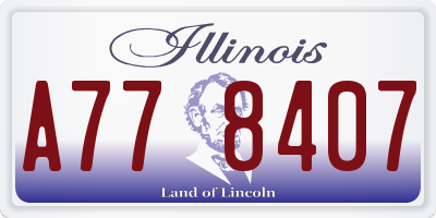 IL license plate A778407