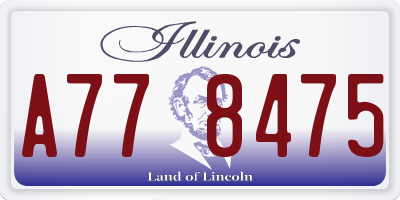 IL license plate A778475