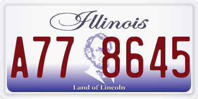 IL license plate A778645