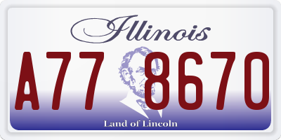 IL license plate A778670