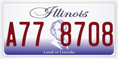 IL license plate A778708