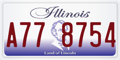 IL license plate A778754