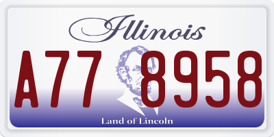 IL license plate A778958