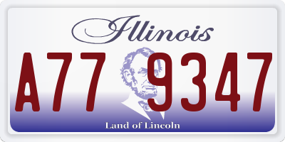 IL license plate A779347