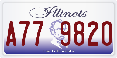 IL license plate A779820