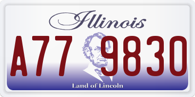 IL license plate A779830