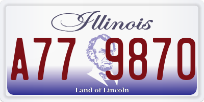 IL license plate A779870