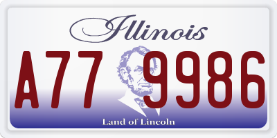 IL license plate A779986