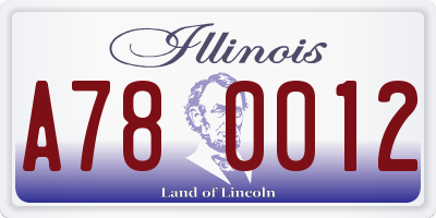 IL license plate A780012