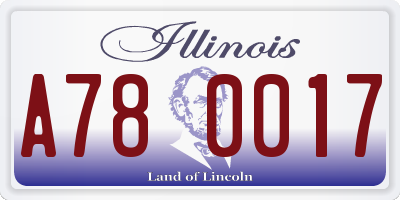 IL license plate A780017