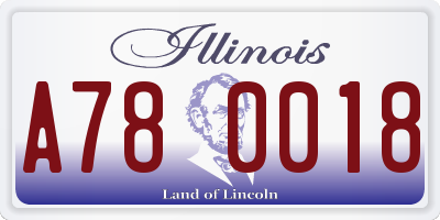 IL license plate A780018