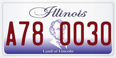 IL license plate A780030