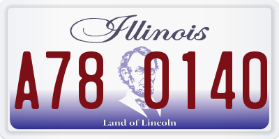 IL license plate A780140