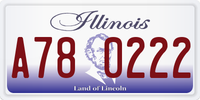 IL license plate A780222