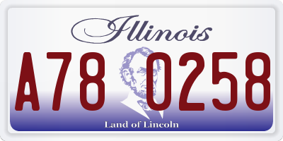 IL license plate A780258