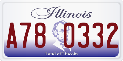 IL license plate A780332